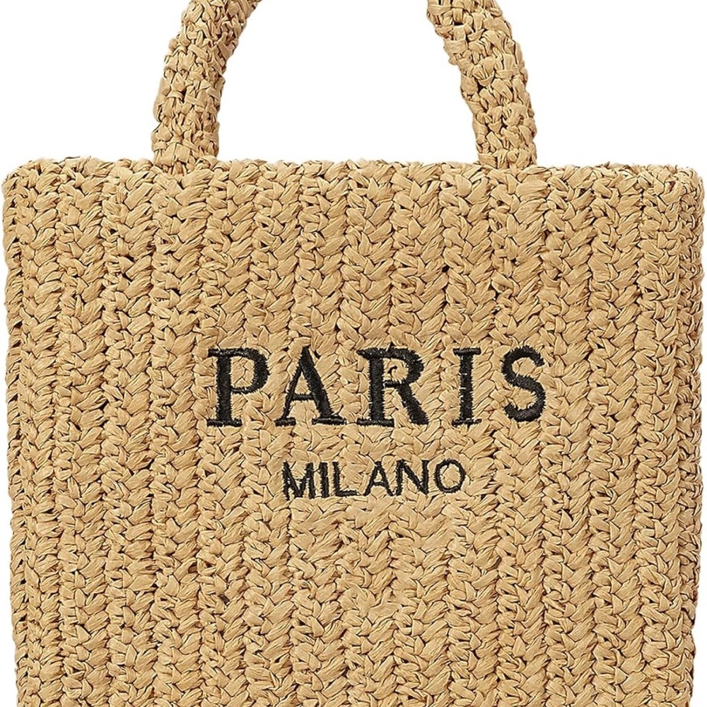 Tan Woven Tote Bag